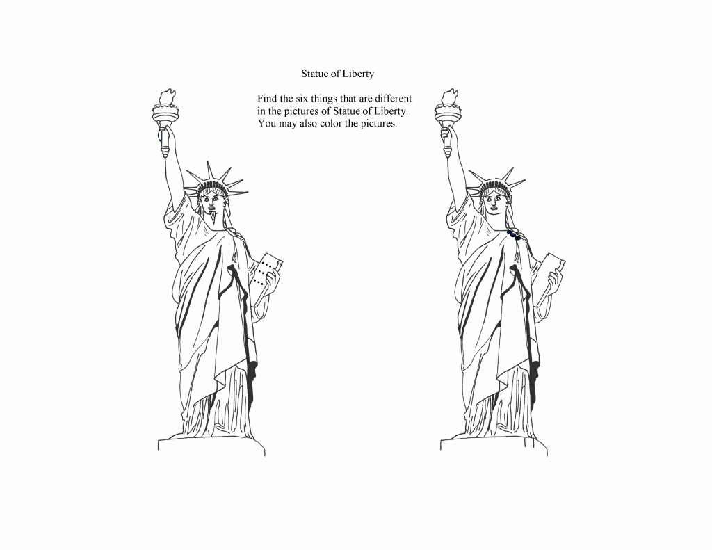 Printable Statue of Liberty Coloring Pages For Kids