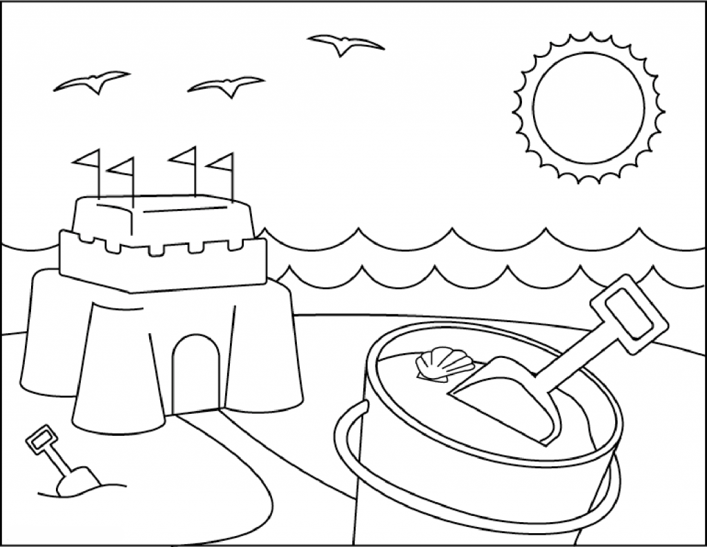 Beach Coloring Pages Beach Scenes Activities