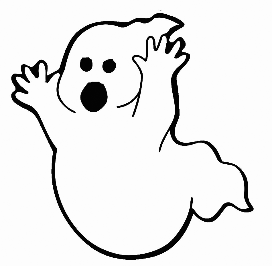 Scary Cartoon Ghost Coloring Page