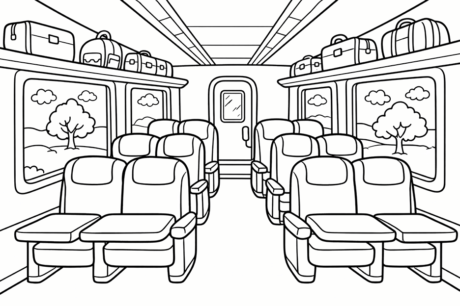 Seats On A Train Coloring Page