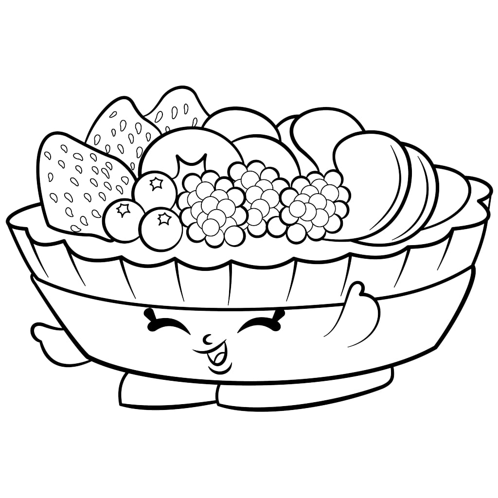 Shopkins Fruit Pie Coloring Page