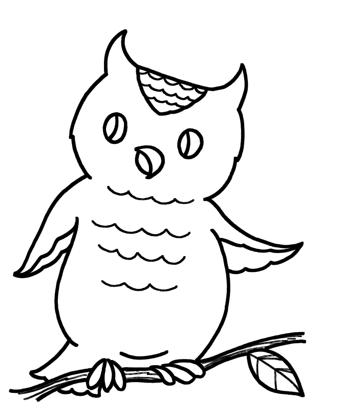 Simple Owl Coloring Page