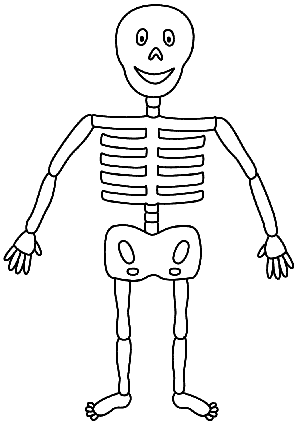 Simple Skeleton Coloring Page.