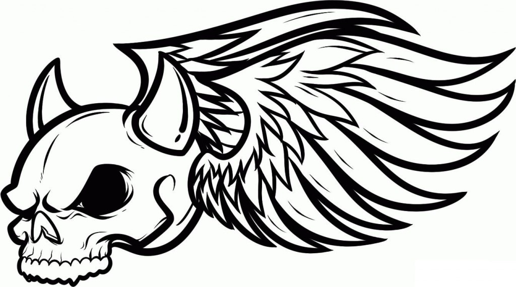 Skull Wings Coloring Pages