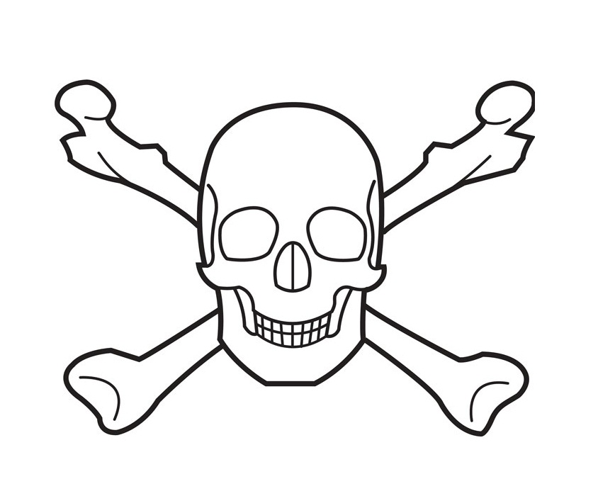Skull With Bones Coloring Pages