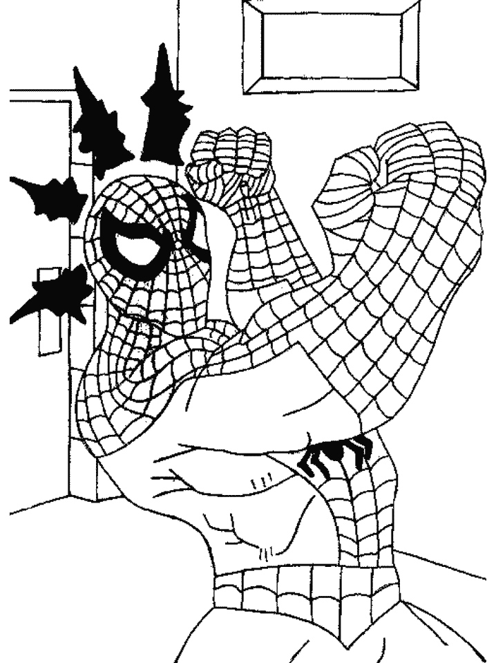Spiderman Fights Coloring Page