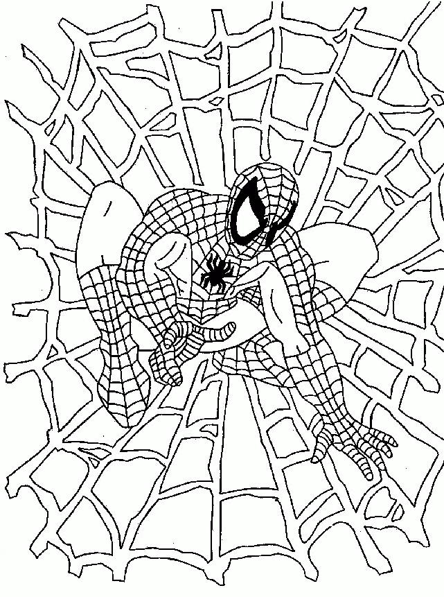 Spiderman Spinning Web Coloring Page