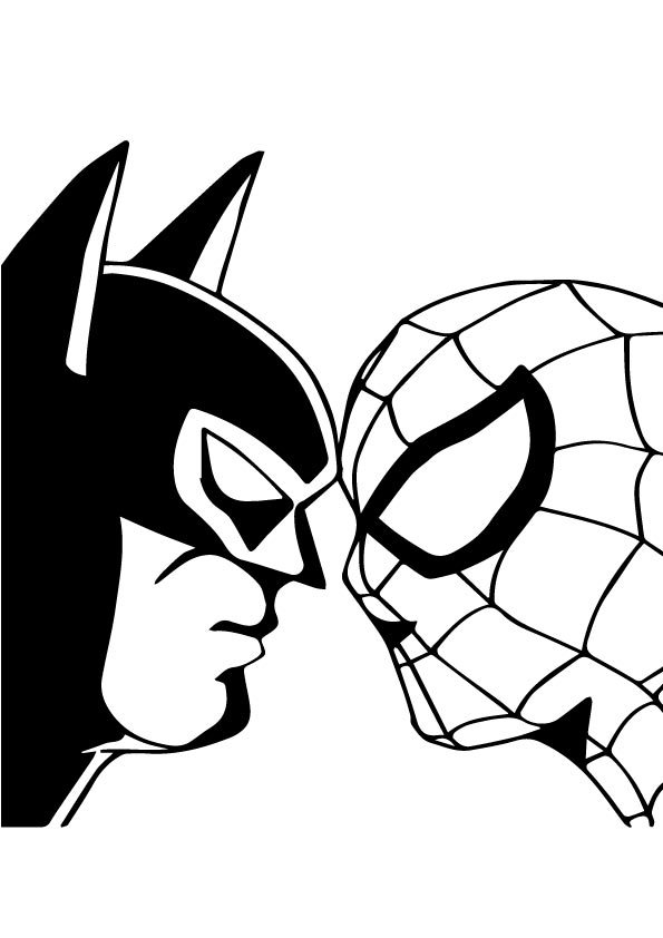 Spiderman And Batman Coloring Page