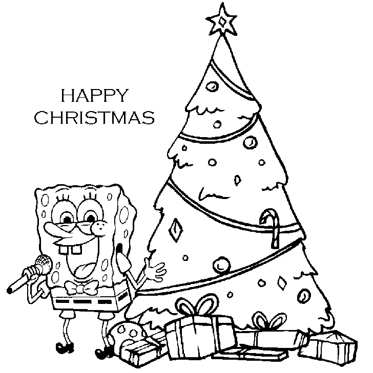 Spongebob Christmas Tree Coloring Pages
