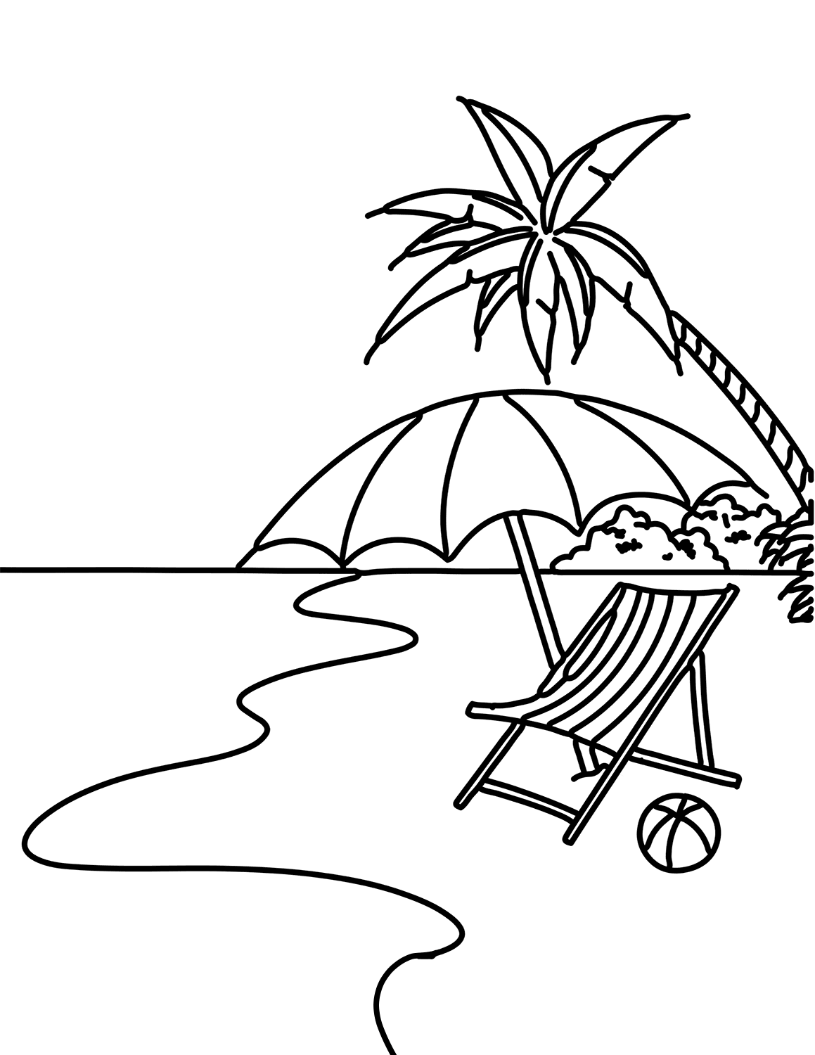 Beach Coloring Pages - Beach Scenes & Activities