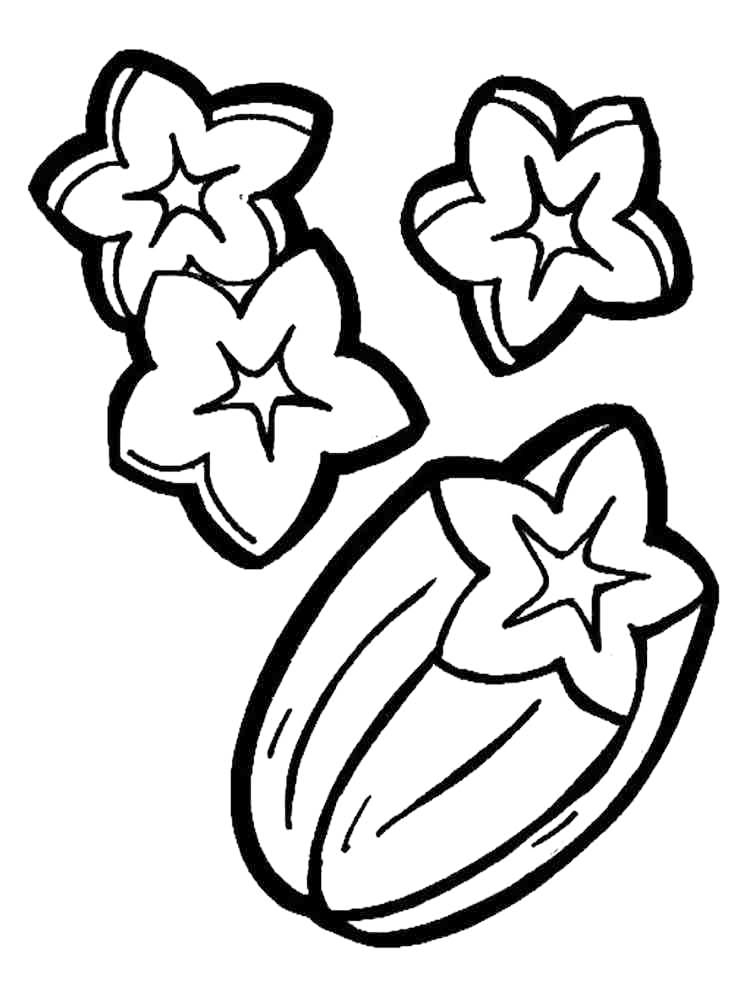 Star Fruit Coloring Page