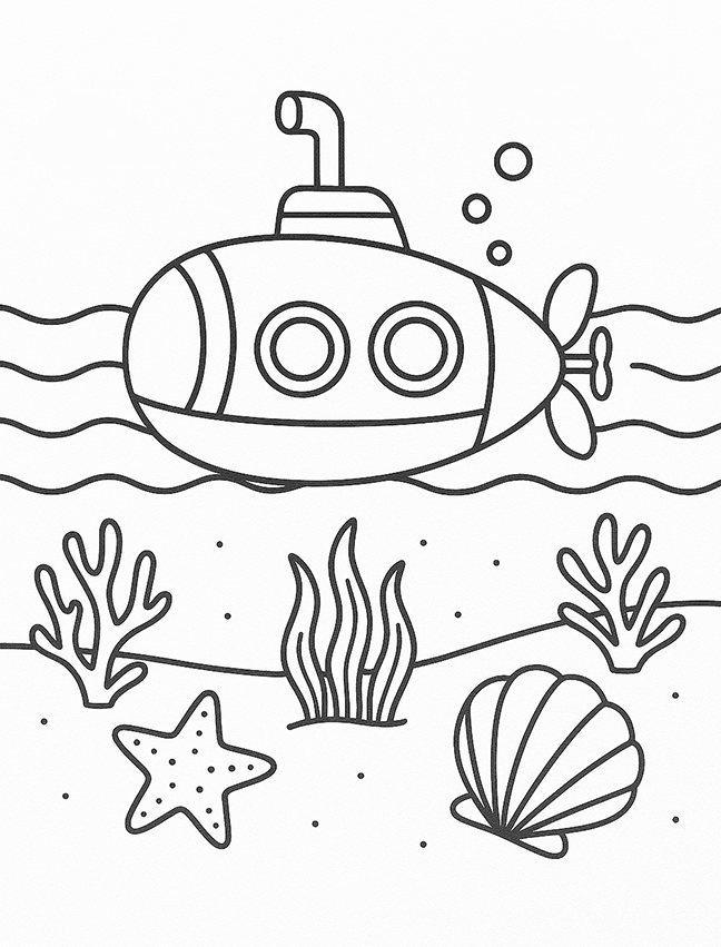 Submarine Coloring Page