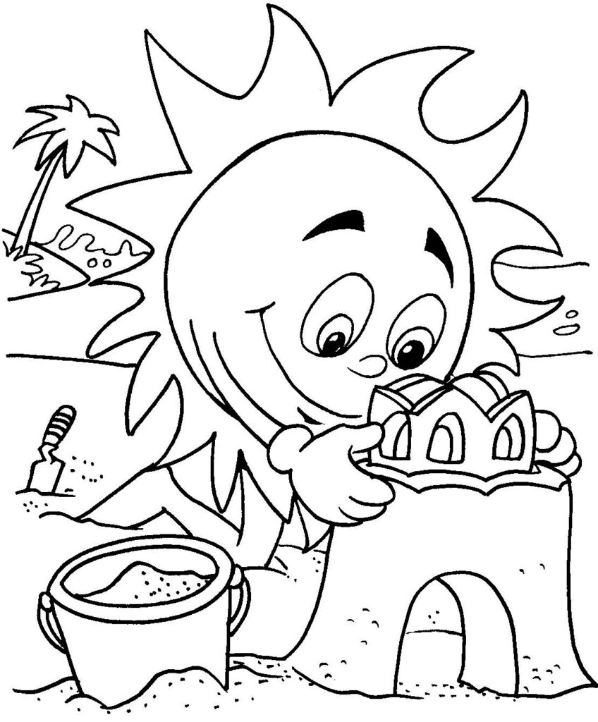 free printable preschool coloring pages beach