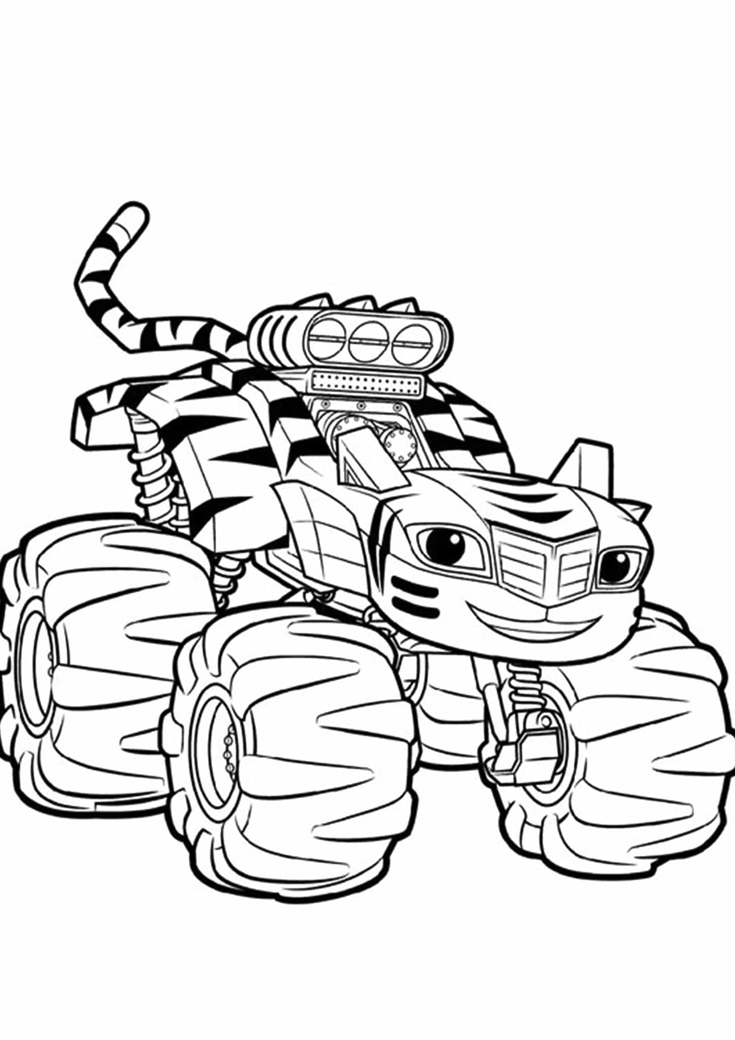 Tiger Monster Truck Coloring Page