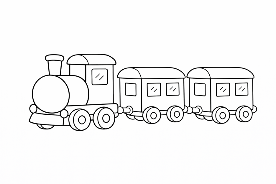 Toy Train Coloring Page