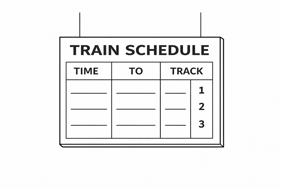 Train Schedule Coloring Page