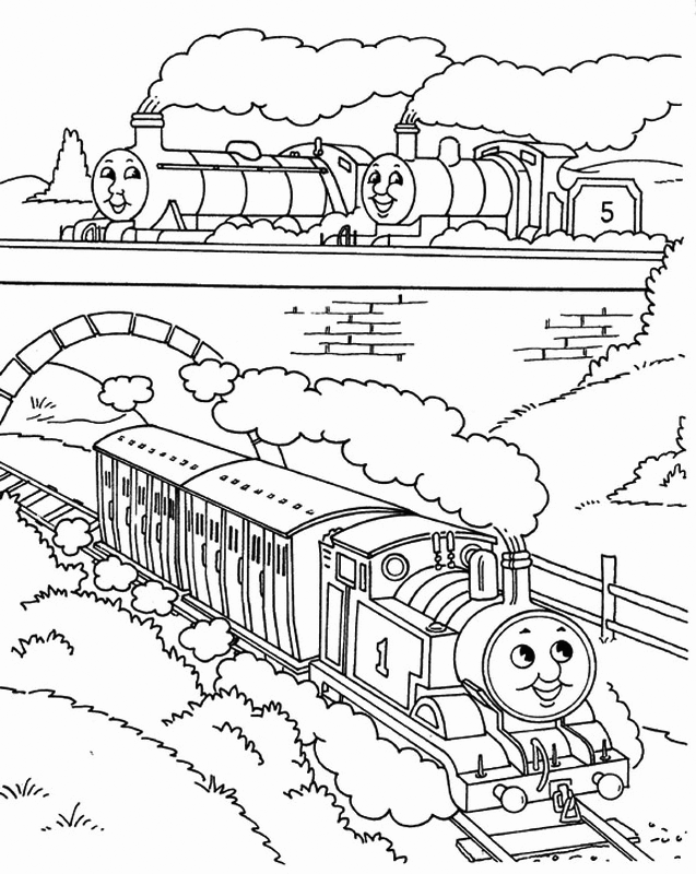 Train Underpass Coloring Page