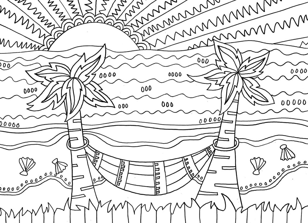 Download Beach Coloring Pages - Beach Scenes & Activities