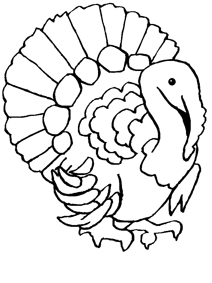 Turkey Coloring Page For Thanksgiving