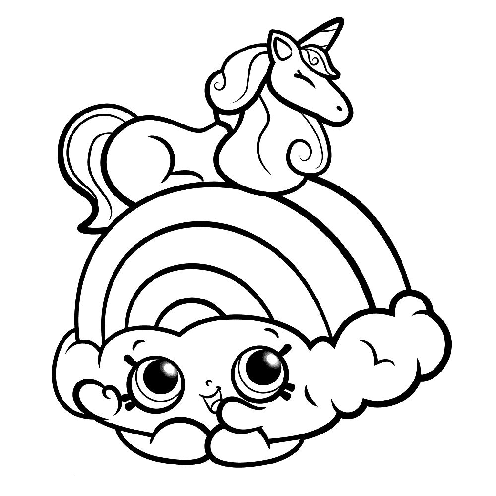 Unicorn And Rainbow Coloring Page