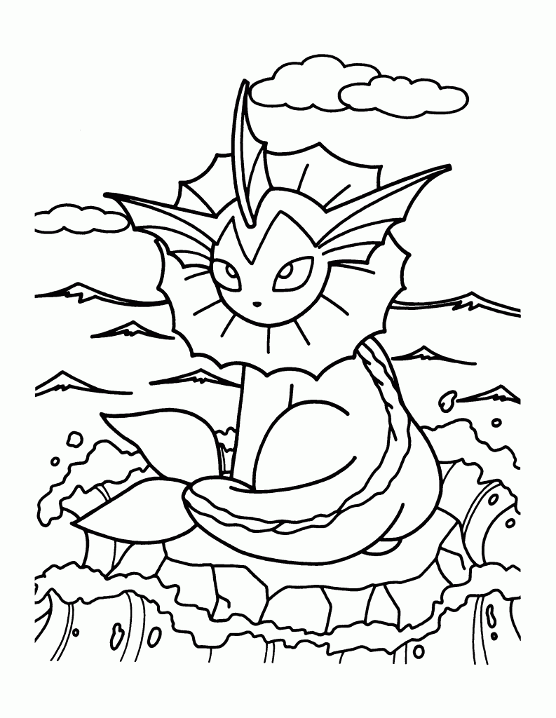 Vaporeon Pokemon Coloring Pages