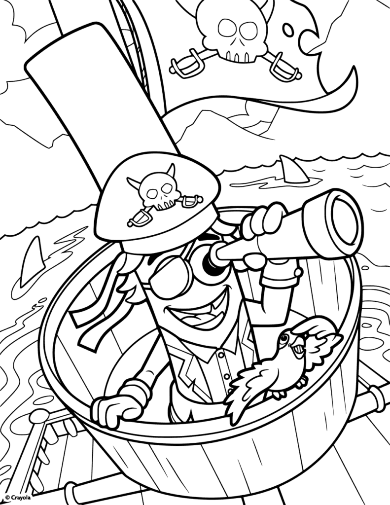 Veggie Tales Pirate Lookout Coloring Page