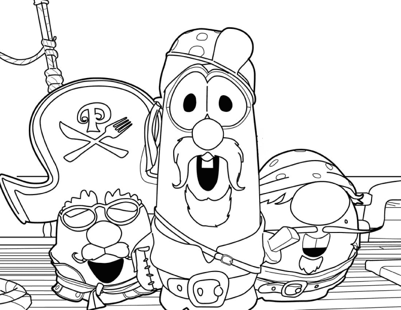 Veggie Tales Pirates Coloring Page