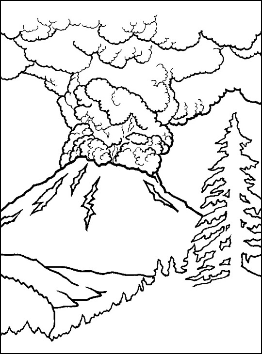 Download Free Printable Volcano Coloring Pages For Kids