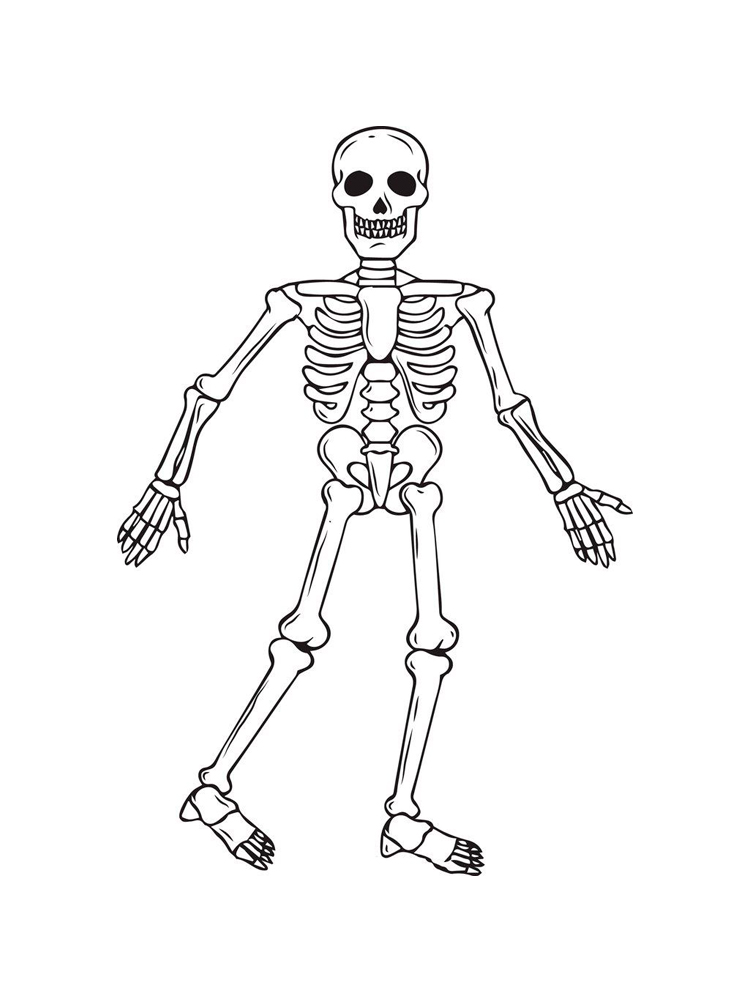 Walking Skeleton Coloring Page