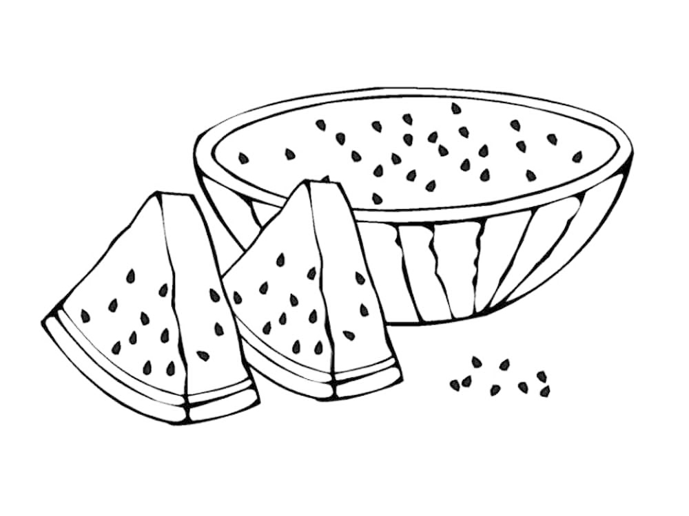 Watermelon Fruit Coloring Page