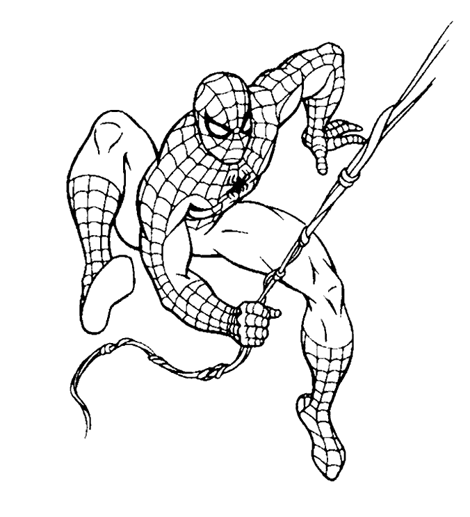 Web Slinging Spider Man Coloring Page