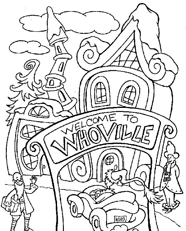 Whoville Grinch Coloring Page