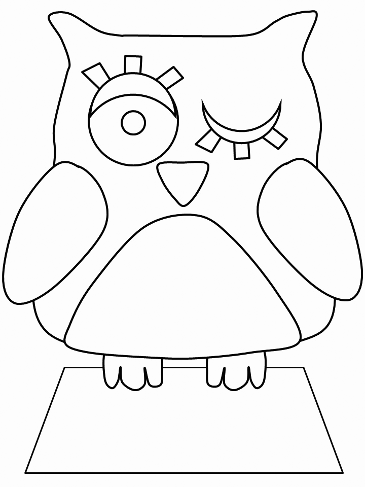 Kolorowanka z sową Owl Coloring Page