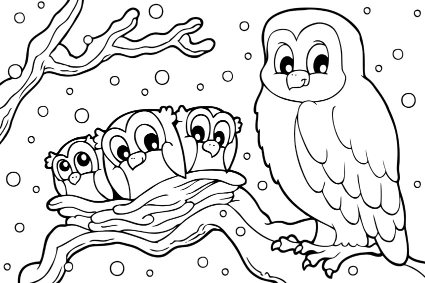 Winter Animal Coloring Pages Printable