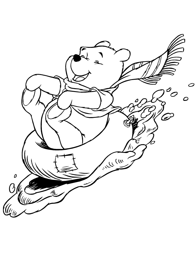Winter Sledding Coloring Page