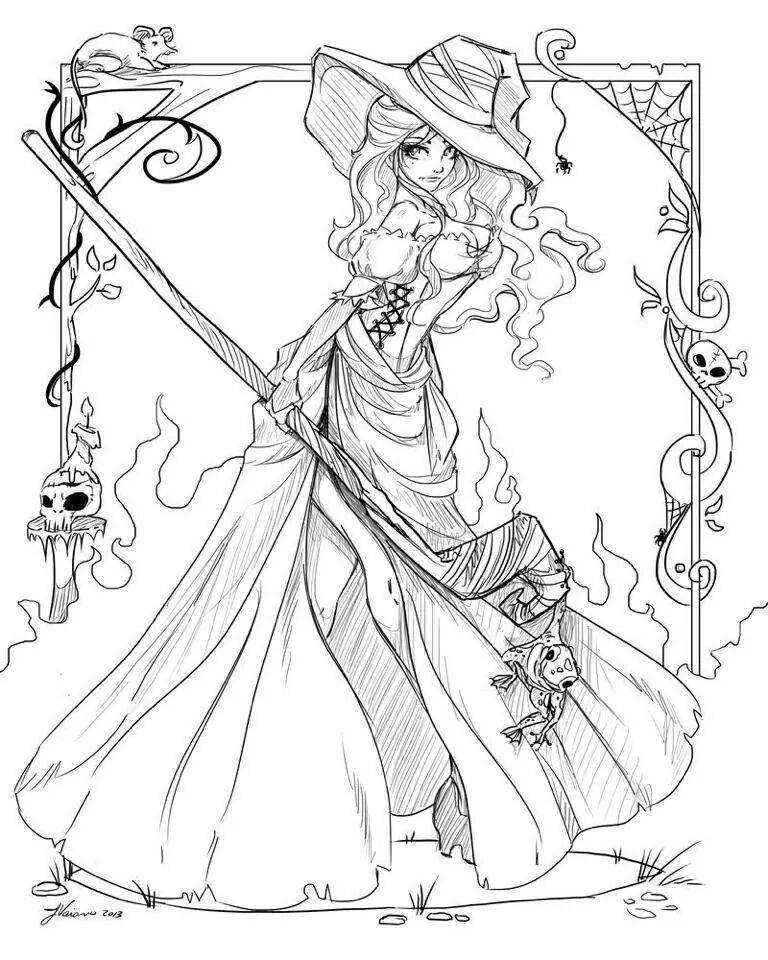 Printable Witch Coloring Pages Printable World Holiday