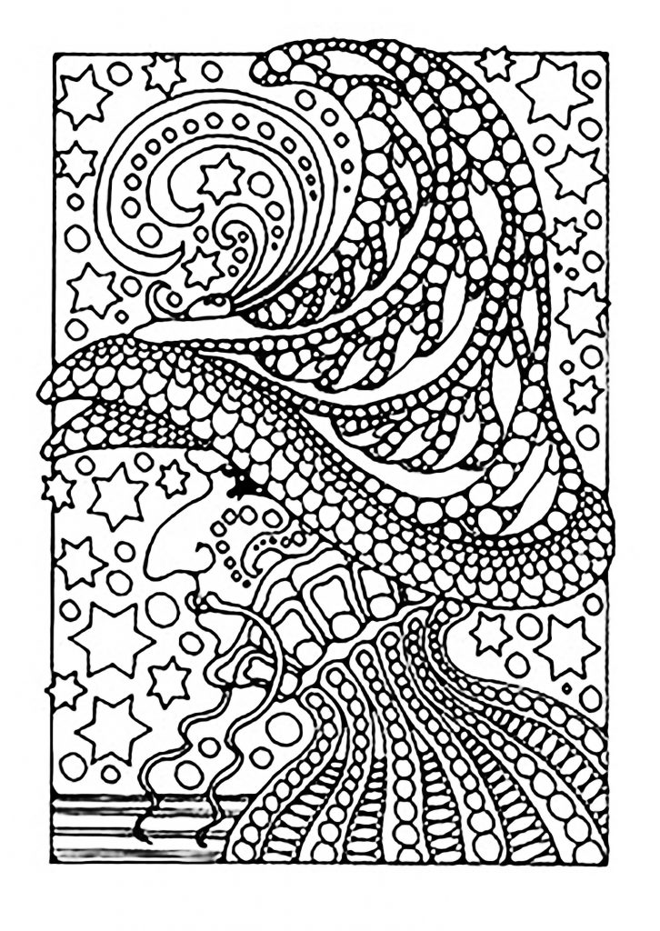 Witch Coloring Page for Adults