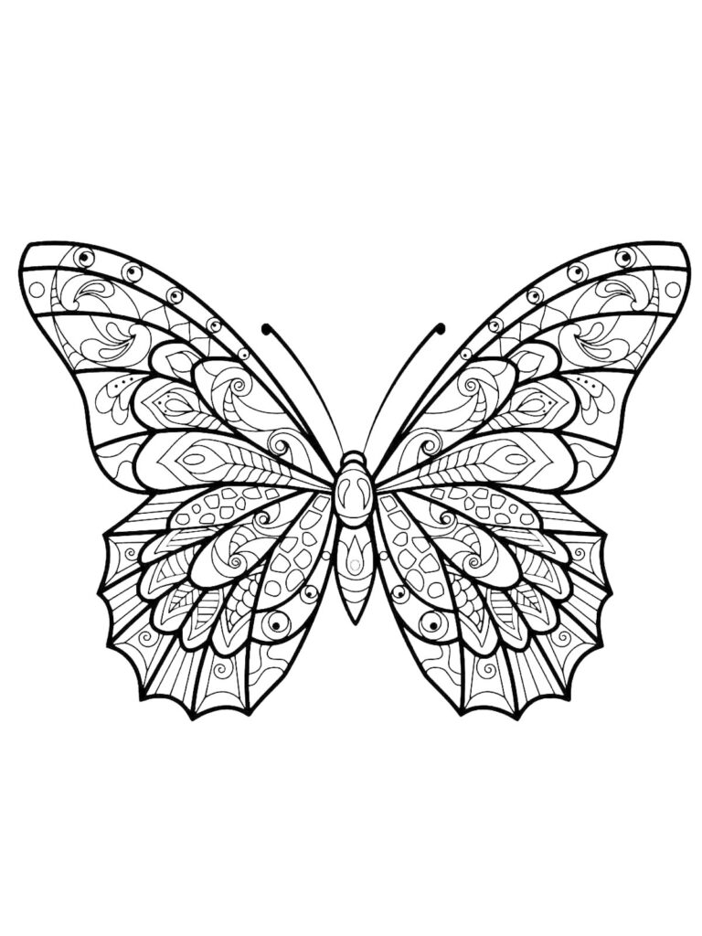Zen Butterfly Coloring Page