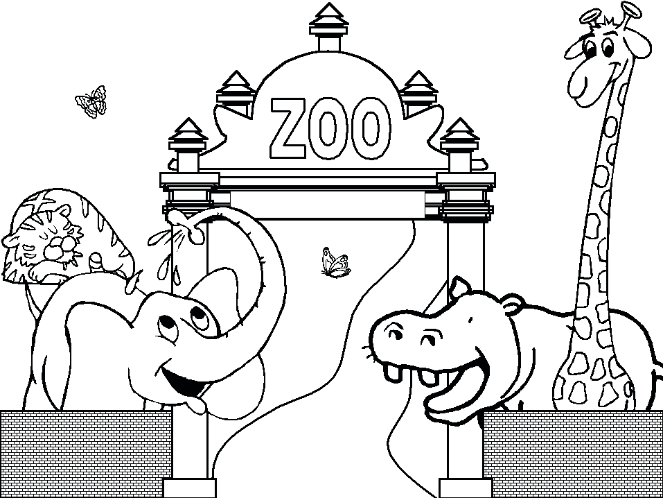 Coloriage zoo à imprimer