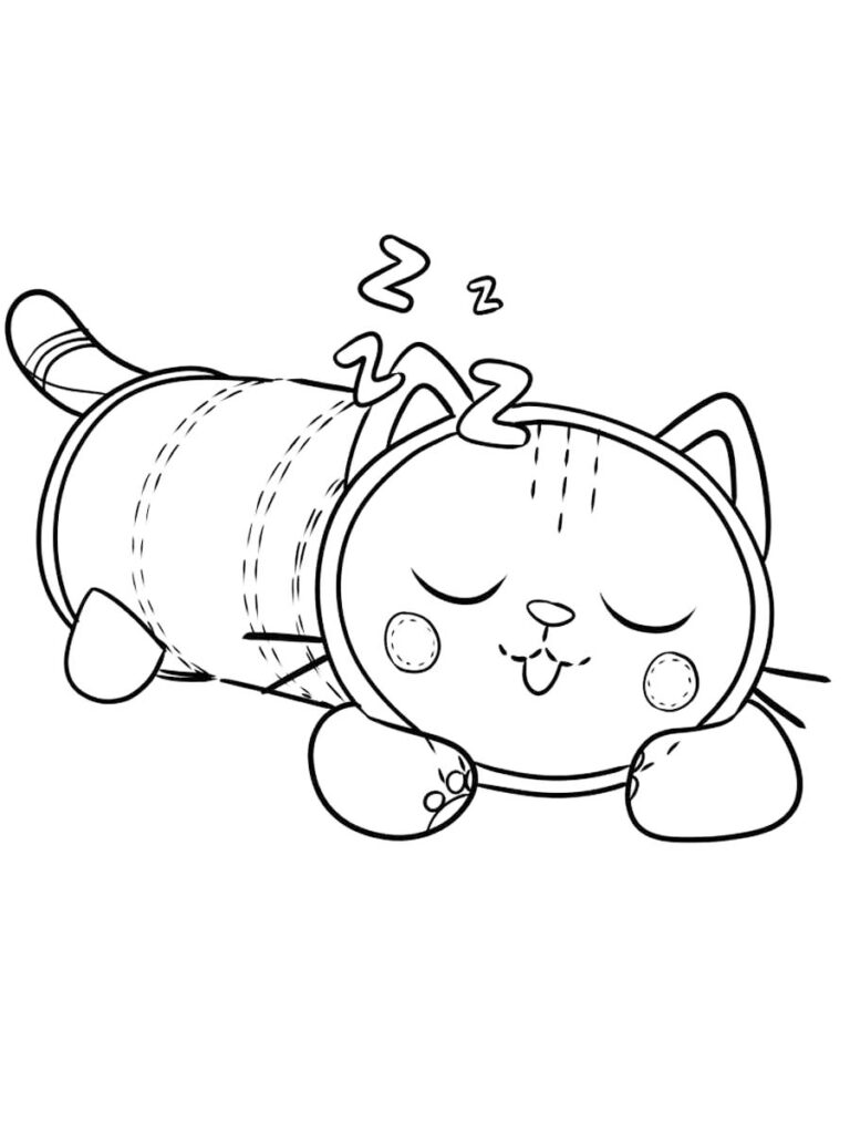 Adorable Can Cat Coloring Page