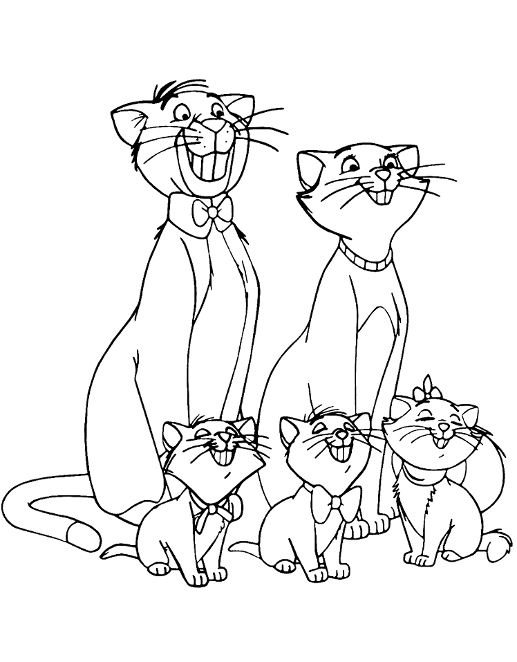 Aristocat Family Coloring Page