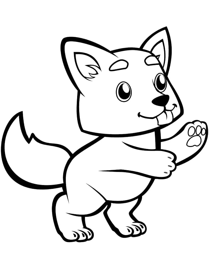 Baby Wolf Coloring Page