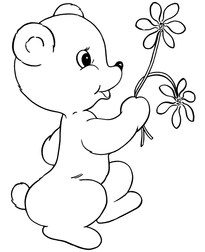 Cartoon Baby Bear Coloring Page