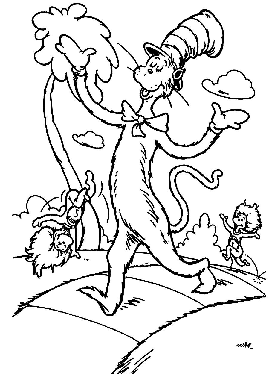 Cat In The Hat Coloring Pages