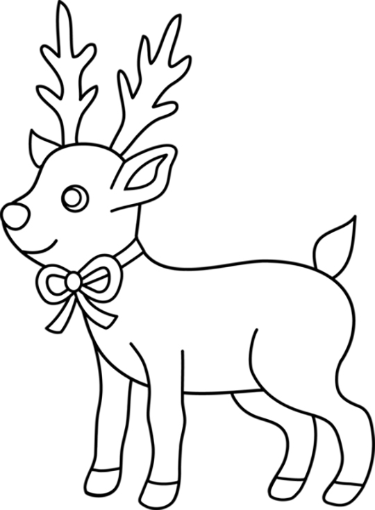 Christmas Reindeer Coloring Page