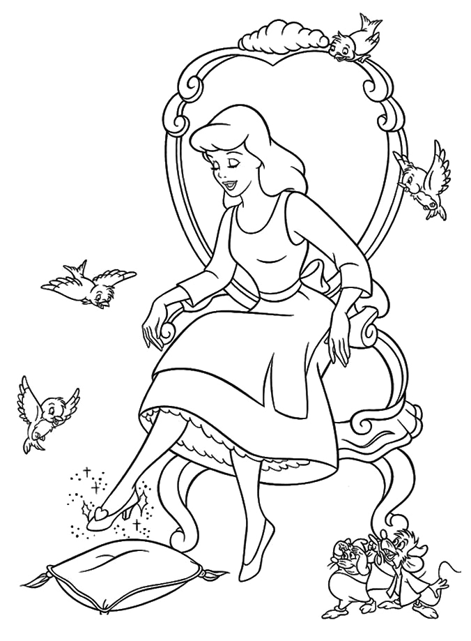 Cinderella Princess Coloring Page