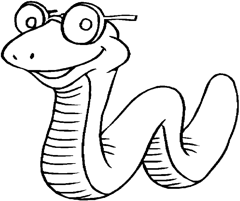 Cool Nerdy Snake Coloring Page