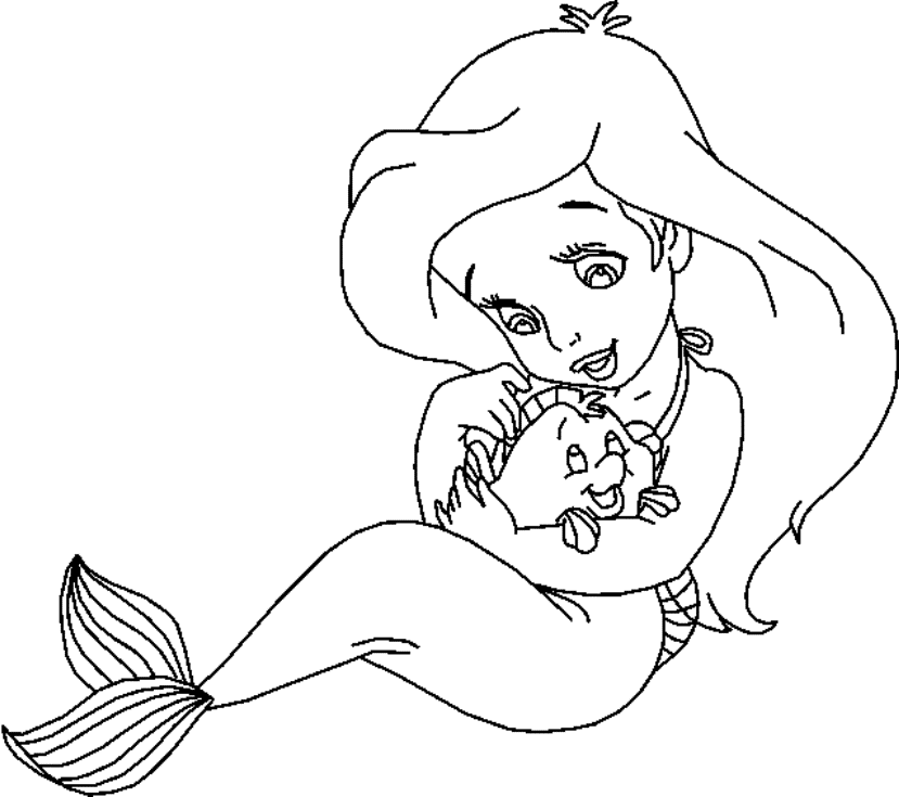 Cute Arial Coloring Page
