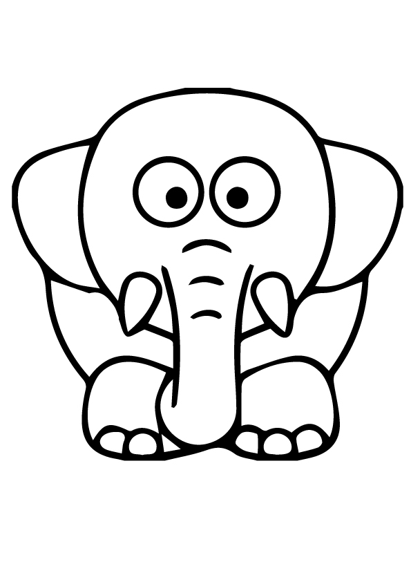 Cute Cartoon Elephant Coloring Page