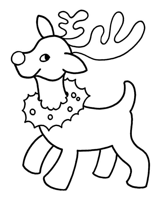 Cute Christmas Reindeer Coloring Page